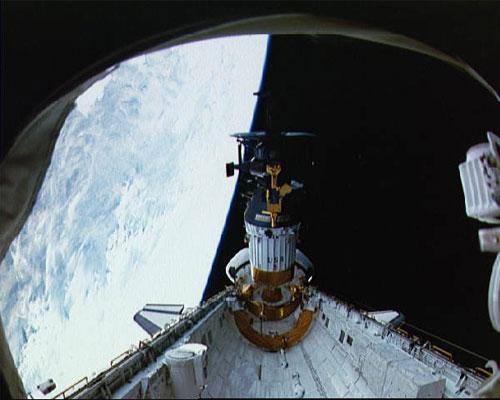 Galileo launch from shuttle bay. Image courtesy NASA
