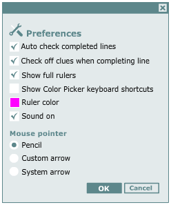 Preferences dialog box Preferences dialog box
