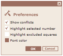 Preferences dialog box Preferences dialog box