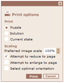 Print dialog box Print dialog box