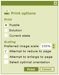 Print dialog box Print dialog box