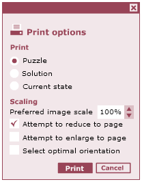 Print dialog box Print dialog box
