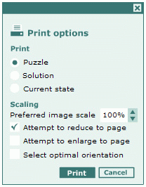 Print dialog box Print dialog box