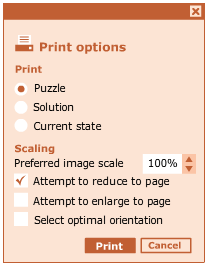 Print dialog box Print dialog box